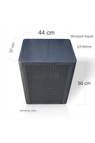 Renkli Beyaz Çift Bölmeli Kapaklı Delikli Hava Alan Demonte Kirli Gri