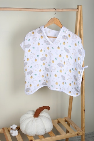 Luckka %100 Pamuk Bebek Çocuk Müslin Panço - Ztpanço 001