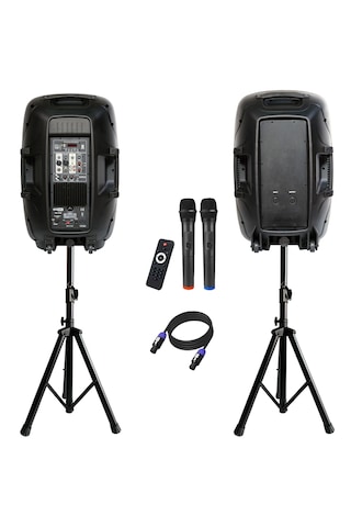 Hs-1700-pak Taşınabilir Ses Sistemi Seti 15 İnç İkili 1700w+1000w