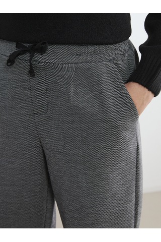 Lcw Comfort Gri Beli Lastikli Desenli Kadın Pileli Pantolon