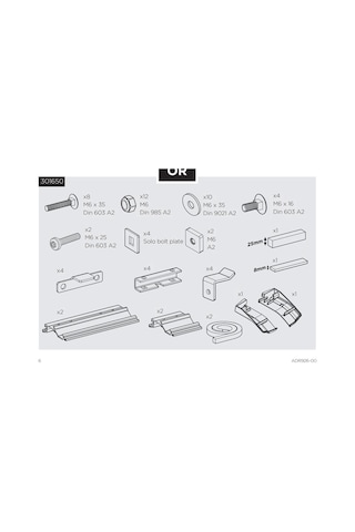 Thule 6300 L3,l4, H2ducato Jumper Boxer 2007 Ve Sonrası Tente Montaj Braket Seti