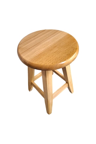 Ayrex Ahhşap Bar Taburesi, Doğal Kayın Ağacı, Vernikli Ahşap Renk 28-29 Cm Oturma Çapı, 60 Cm Yükseklik, Vern Diğer