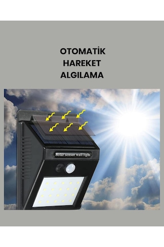 Solar Enerjiyle Çalışan Ip65 Su Geçirmez 20 Led Duvar Lambası Çr