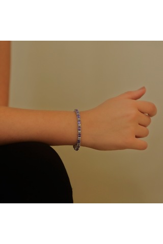 Lova Pırlantalı Oval Ametist Bileklik -  4080006