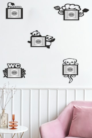 Priz Çerçevesi 5'li Mdf Duvar Dekorasyon Ürünü