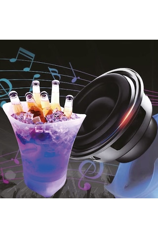 Ezere Hoparlör Buz Kovası, 5l Bluetooth Hoparlör Ile Renkli Buz Kovası Led