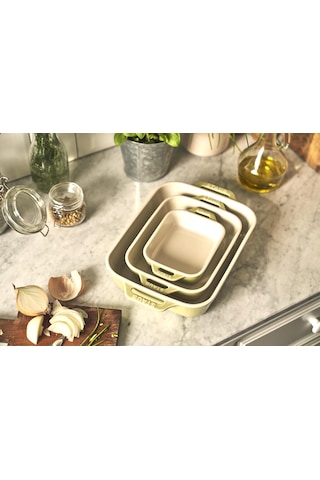 Staub Seramik Fırın Kabı Seti 3'lü Yeşil Diğer