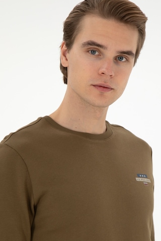 U.S. Polo Assn. Erkek Regular Fit Bisiklet Yaka Haki Sweatshirt 50293742-VR027