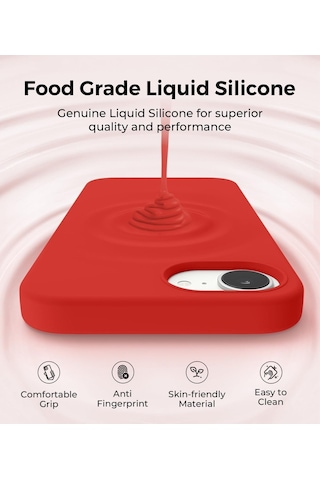 Apple iPhone 17e İle Uyumlu Telefon Kılıfı Kadife Iç Yüzey Soft Tasarım Lansman Kılıf Kırmızı