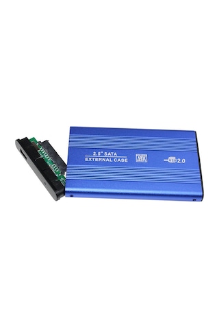usb 2.0 to sata 2.5 inç alüminyum Harici harddisk kutusu mavi