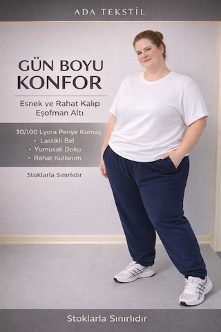 Akt Gayem Butik Büyükbeden Eşofman 3xl-6xl Lacivert