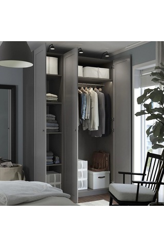 Ikea Koyu Gri Ferah Kapaklı Gardırop 150x60x236 Cm