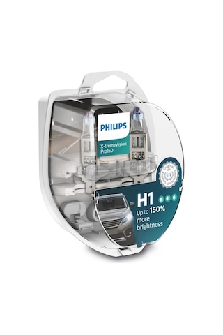 Phılıps 12v H1 Ampul 55w X-treme Vısıon Pro150 +%150 Parlak Işık 2 Ad