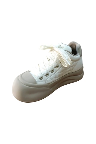 Guja 26k426-1 Kadın Kalın Taban Sneaker Ayakkabı Bej Siyah