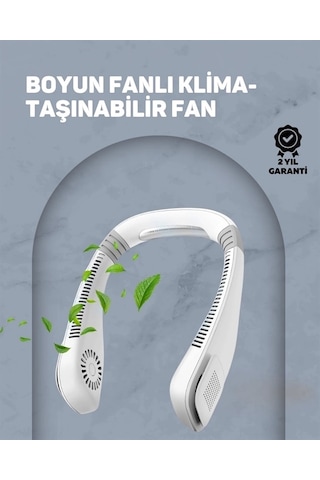 Usb Şarjlı Giyilebilir Fan 5 Kademeli Rüzgar Hızı, Sessiz Turbo Soğutma, 360 Hava Sirkülasyonu