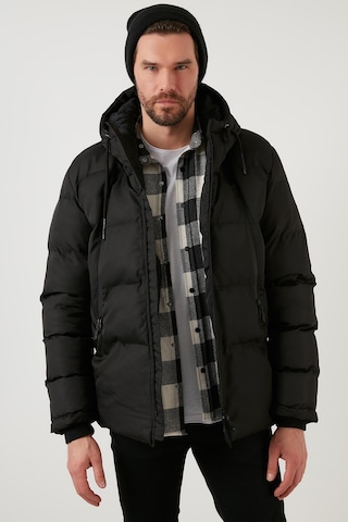 Buratti Kapüşonlu Suya Ve Rüzgara Dayanıklı Soğuk Geçirmez Slim Fit Erkek Mont 5717101 Siyah