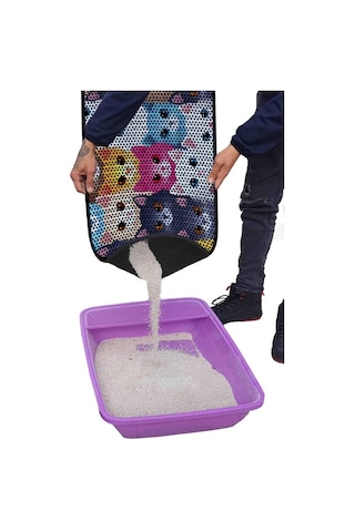 Aktunç Elekli Tuvalet Desenli Önü Kedi Kumu Paspası 60x120 Cm Desen 10