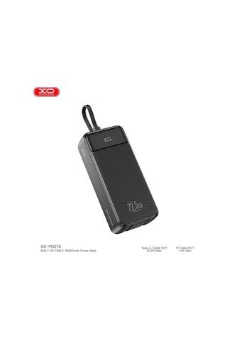 Pr276 22.5w+20w 3 Çıkışlı Dijital Ekranlı Fast Hızlı Şarj 2c Port, 1ip 30000mah Powerbank Beyaz