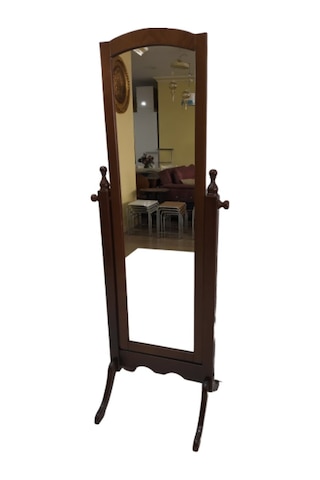 Boy Aynası Ahşap Parlak Beyaz Lake Boya Natüre Klasik Mobilya Ahş (422099776) Beyaz