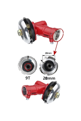 Swazer Motorlu Tırpan Redüktör 28 MM 9 Diş Tırpan Şaft Başlık