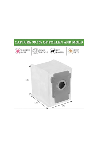 Roomba Robot Süpürge Toz Torbası, 3'lü Paket, İrobot Modelleri I7, I7+, I3+, I6+, I8+, S9+ İle Uyumlu B Inox