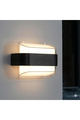 Dekoratif Aydınlatma 12w Led Aplik Cata Gozo Dış Ve İç Mekan Duvar Apliği - 3200k Günışığı, Ip44, Şeffaf Pl Çok Renkli