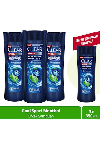 Men Kepeğe Karşı Etkili Şampuan Cool Sport Menthol 350 Ml X3