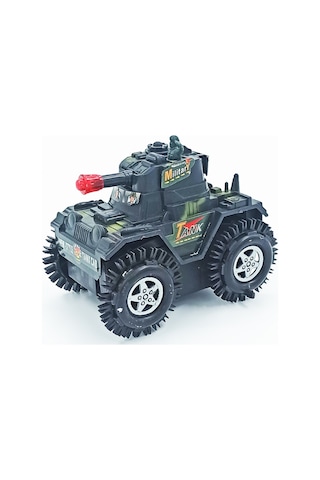 Takla Atan Pilli Işıklı Çılgın Tank 12Cm Oyuncak Takla Atan Tank