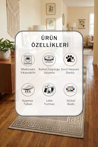 Yıkanabilir Yolluk 45 Gri