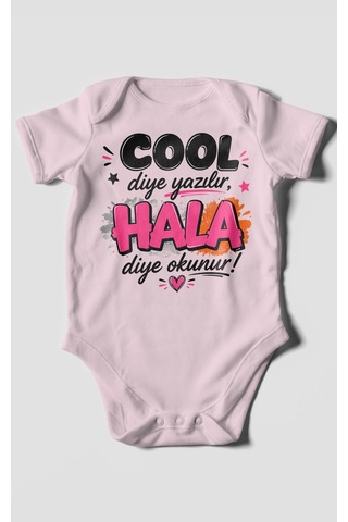 Morivokids Cool Diye Yazılır Hala Diye Okunur Kısa Kollu Bebek Body %100 Pamuk Bebe Pembe