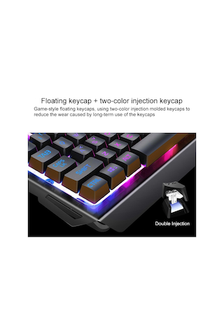 Yındıao V2 Mekanik Hissediyorum Oyun Klavyesi Fare Seti Beyaz Gökkuşağı Işığı