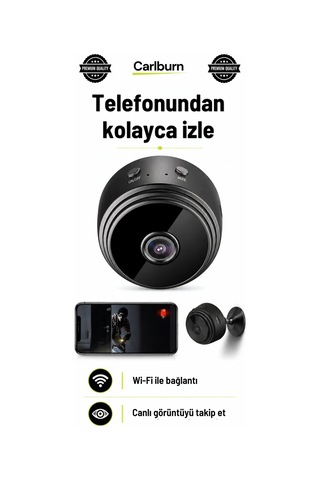 Kablosuz Mini Güvenlik Kamerası Wifi Canlı İzleme, Manyetik, Şarj Edilebilir