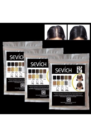 Sevich Siyah Saç Fiberi Keratin Saç Tozu 100 G