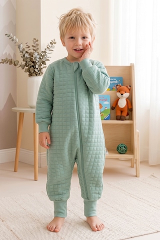 Babymod Mevsimlik Kapitone 1.5 Tog Çocuk Uyku Tulumu Uyku Gurusu %100 Pamuk Kumaş Yeşil