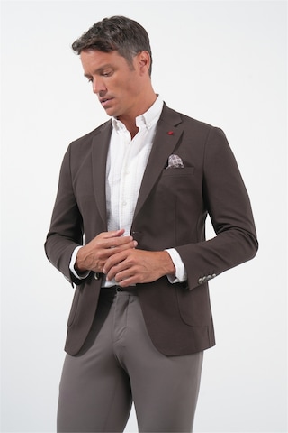 İmza Kahverengi 6 Drop Slim Fit Pamuklu Ceket 1002260126