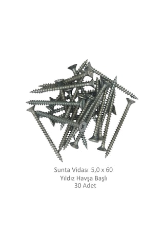 Sunta Vidası 5,0x60, 30 Adet Tam Diş Snt Yhb Vida