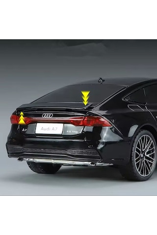 Scowetto Audi A7 Araba Siyah 1:24 Diecast Metal Model Araba Koleksiyon Araba 21 Cm Oyuncak Araba