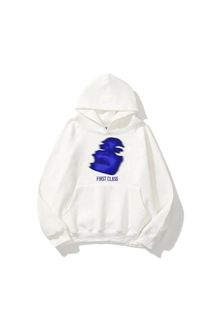 Startmore Unisex First Class Sweatshirt Hoodie Beyaz Beyaz