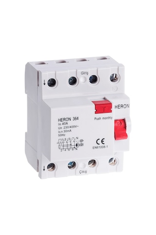 HERON 4X40 30 Ma KAÇAK AKIM RÖLESİ HERON 4X40 30 Ma KAÇAK AKIM RÖLESİ