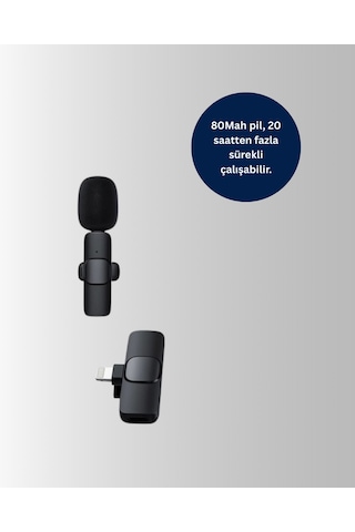 Drnds Çift Mikrofonlu Kablosuz Kayıt Seti İphone Uyumlu Mini Mikrofon