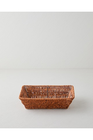 English Home Crustic Plastik Ekmek Sepeti 26x20x7 Cm Kahverengi Kahverengi