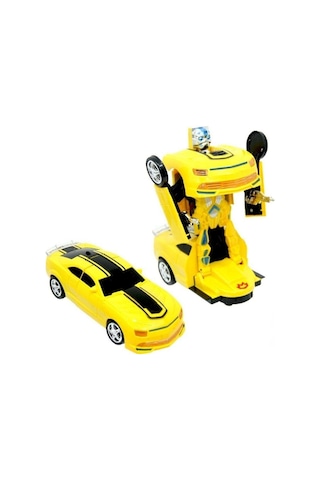 2 In 1 Bumblebee Robota Dönüşen Pilli Işıklı Sesli Camaro Araba Sarı