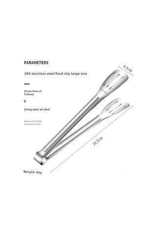 Geeroyoo Ticari Kaliteli 304 Paslanmaz Çelik Gıda Kapağı - Kore Stili Izgara, Barbekü Ve Biftek Kullanıma Uygun Üç Çizgili Büyük Boy Kilitli Tutucu