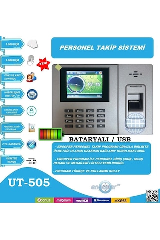 Bataryalı Parmakizi Okuyuculu Personel Takip Cihazı