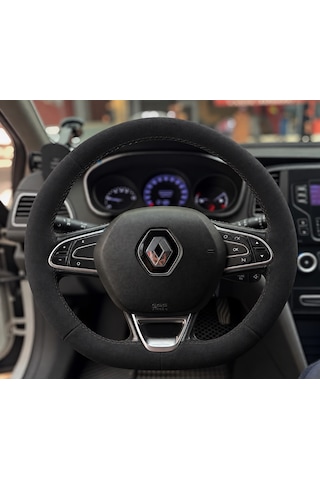 Renault Captur 2 Direksiyon Kılıfı Alcantara Süet Monza Black Serisi Siyah 2019-2024