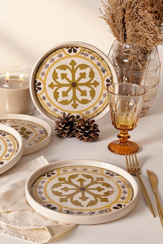 Lexroo Timeless Brown Stackable Pasta Tabağı 21 Cm 4 Adet 21972 Çok Renkli