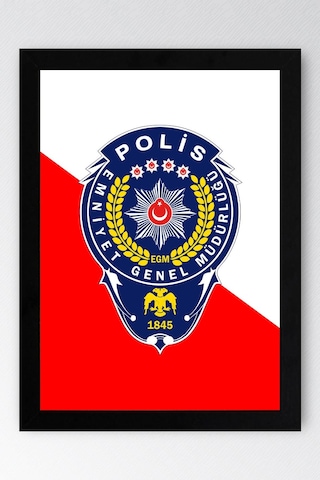 Polis Arması Logo Çerçeveli Tablo