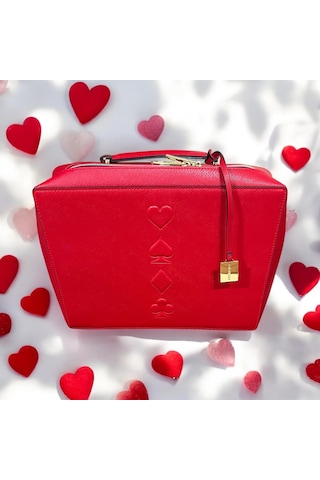 Estee Lauder Kırmızı Kozmetik Ve Seyahat Makyaj Çantası Genişli-33-uzunluk-28- Mükemmel Kırmızı