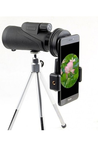 8000mt El Dürbünü Ultra Zoom 8x42 - Tripotlu Telefon Tutacaklı Video Kayıt Için Uzun Mesafe Dürbünü Siyah