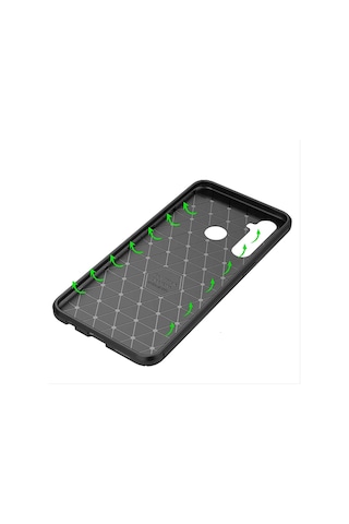 Realme 5 Pro Karbon Desenli Negro Silikon Kılıf Siyah